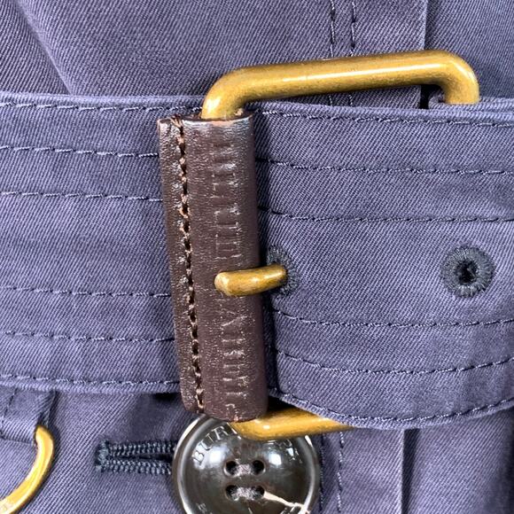 BURBERRY Size 2 Navy Cotton Blend Belted Trench Coat - Picture 2 of 8